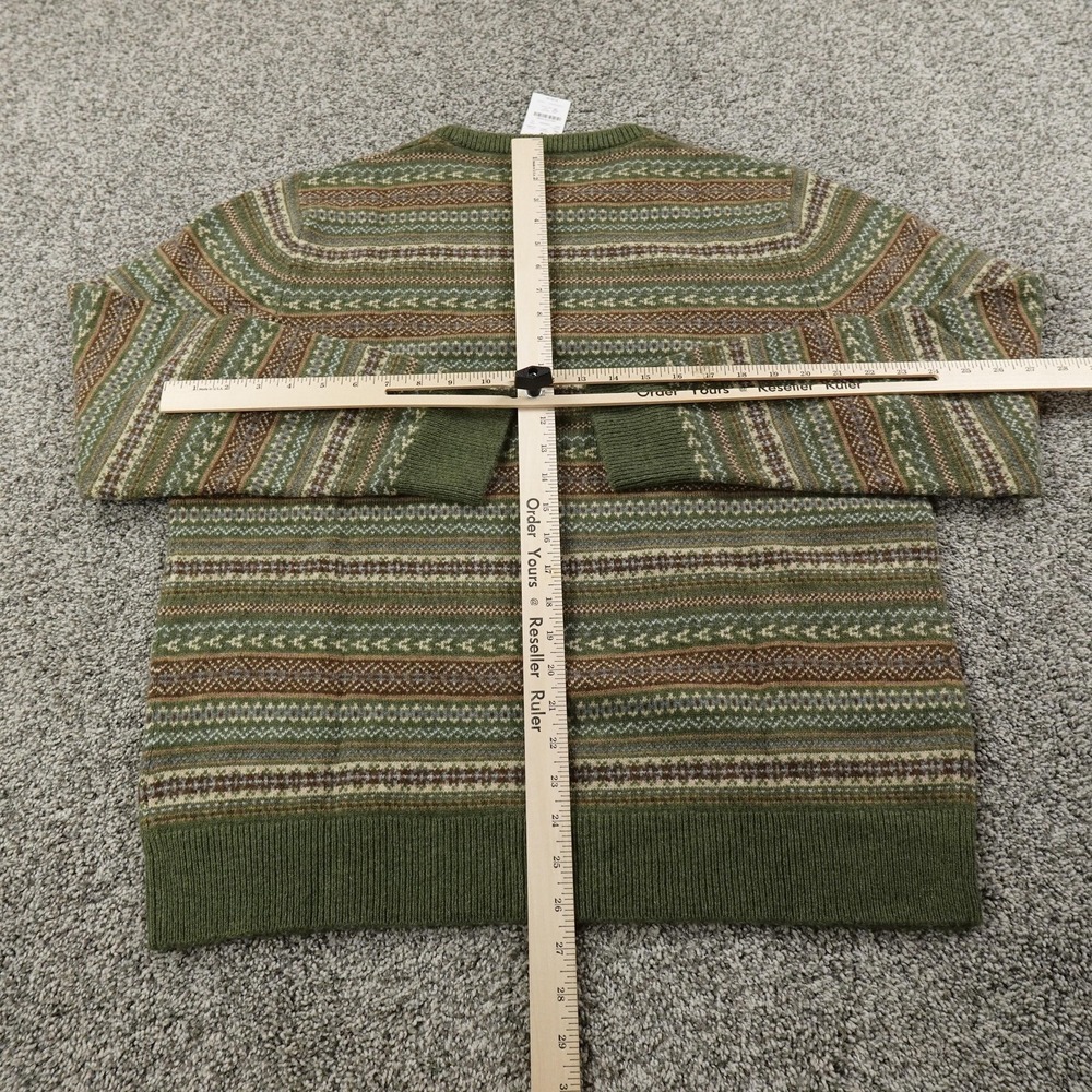 NEW J Crew Sweater Mens XL Green Fair Isle Lambswool Knit Crewneck Pullover Cozy - Picture 6 of 12